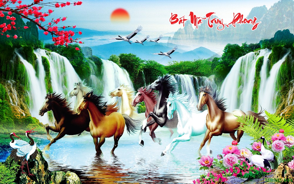 Tranh ngựa - bát mã - Mã đáo MBM2-044